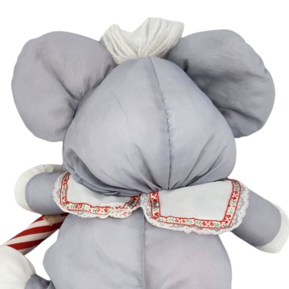 Vintage Fisher-Price Puffalump Gray Christmas Mouse Plush 1987 - Picture 5 of 11